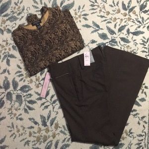 NWT - Ann Taylor Brown Dress Pants - Size 00P
